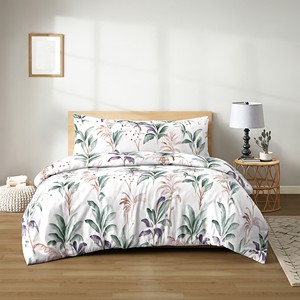 Ensemble de housse de couette florale 3 pièces 100% coton avec drap-housse et taie d'oreiller 100TC Literie de luxe pour la maison - Product Image 1