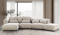 Ensemble de canapés élégant, luxueux, moderne, confortable et durable pour villa, école, appartement, salon, maison, avec chaise longue pour usage hôtelier