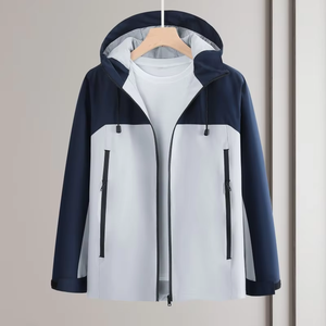 Veste coupe-vent à capuche à demi-zip noire, veste anorak Bale, coupe-vent personnalisé - Product Image 1