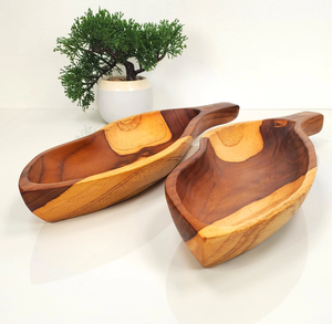 Bol en bois décoratif décoration de table à manger utilisé bol en bois de bonne qualité plateau à 3 compartiments - Product Image 2