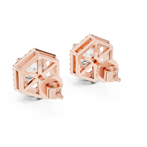 Boucles d'oreilles en or jaune 14 carats, clous ronds élégants de 7mm, diamants cultivés en laboratoire, bijoux en or 14 carats pour femmes, bijoux créés en laboratoire - Product Image 5
