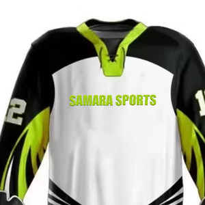 Camisetas de hockey sobre hielo con diseño personalizado, impresión sublimada con el logotipo del equipo, juego de uniformes con nombre y número de sarga - Product Image 2
