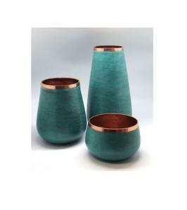 Vase à fleurs doré tendance royal, fait à la main en fer pur, vaisselle, mariages, décoration de la maison, vente en gros, écologique, côtier - Product Image 5