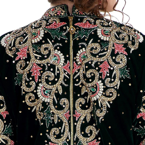 Caftán marroquí para mujer con cuello alto Diseño El mejor material Vestido informal de manga larga - Product Image 5