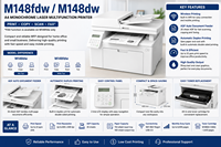 Printer Multifungsi Laser Monokrom A4 M148fdw M148dw Rekondisi 20 Cpm Nirkabel WiFi Duplex ADF Salin Pindai Kantor MFP