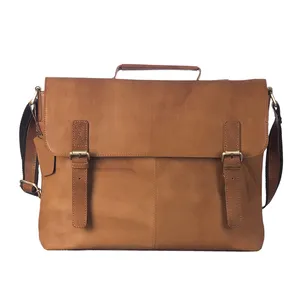 Большая емкость кофе коричневый натуральная винтажная кожаная сумка для ноутбука для оптовиков удобные легкие сумки для ноутбука