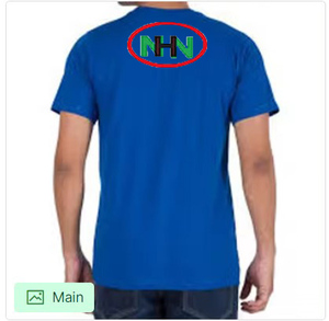 เสื้อยืดแขนสั้นสำหรับผู้ชายผ้าคอตตอน100% ลำลองผ้าไหมสีฟ้าพิมพ์ลายไซส์ใหญ่พิเศษ - Product Image 2