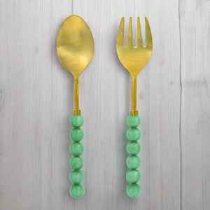 Golden Plated Cutlery Heads with Ergonomic <b>White</b> Handles High-Quality Stainless Steel Tableware Set With Resin For Home Use - Product Image 4