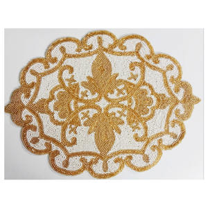 Most Beautiful Beaded <b>Placemat</b> Floral Design Embroidered <b>Placemat</b> Superior Quality Beads <b>Placemat</b> Dining Decoration Beaded Mats - Product Image 4
