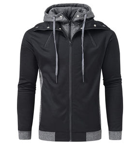 Sweat à capuche zippé de haute qualité pour hommes, style vintage personnalisé, sweat-shirt en molleton avec fermeture éclair intégrale, capuche réglable, coton mélangé de base - Product Image 1