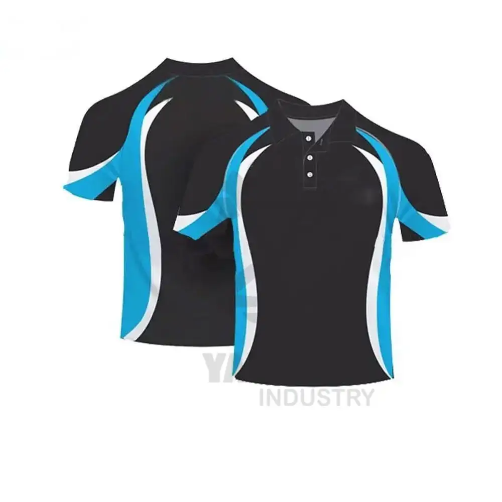 Erkekler yüksek kaliteli süblimasyon baskı Golf Polo gömlek Logo toptan 100% Polyester tasarım Custom Made erkekler Polo gömlek