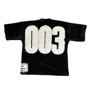 T-shirt coupe carrée solide pour hommes Jersey de coton surdimensionné lourd de haute qualité Broderie en chenille personnalisée T court court - Product Image 2