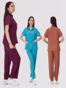 Traje de uniforme médico contemporáneo para cirugía práctica de enfermera con bolsillos múltiples esenciales para hospitales médicos - Product Image 6