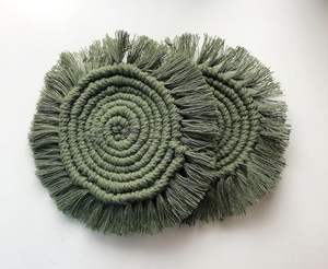 Sous-verre bohème en macramé fait à la main multicolore sous-verre à pampilles en gros - Product Image 4