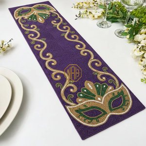 Chemin de table en perles, sous-plat, fait à la main, brodé de perles de verre, commande en gros - Product Image 4