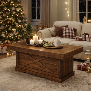 Rustic 39.4-Inch Square Tea <b>Table</b> European Style <b>Glass</b> <b>Coffee</b> <b>Table</b> Walnut/Black/White Veneer for Living Room Home Furniture Set - Product Image 6