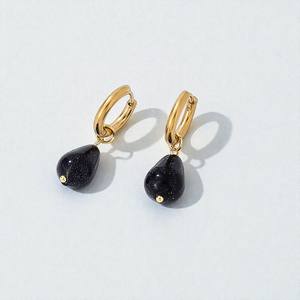 Pendientes de Aro con Piedras Preciosas de Piedra Solar Azul en Oferta - Pendientes de Piedras Preciosas Hechos a Mano para Mujer - Product Image 1