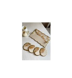 Decorative resin <b>trays</b> for stylish home decor serving solutions suitable for modern dining table use - Product Image 6