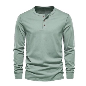 Camisetas informales de manga larga con estampado liso para hombre, camisetas de algodón con cuello redondo que absorben la humedad, camisetas sin mangas con ajuste holgado - Product Image 3