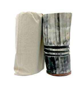 Mug en corne de buffle personnalisé, gobelet nordique poli avec logo gravé, mug en corne de buffle - Product Image 4