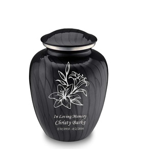 Urne de crémation personnalisée noire perlée pour cendres humaines Urne commémorative adulte pour urne décorative masculine et féminine pour taille personnalisée adulte - Product Image 1