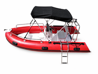 Bateau pneumatique Zhenbo RIB-430 pour 7 personnes, en PVC, pour le ski nautique, longueur 14 pieds, avec échelle d'accès.