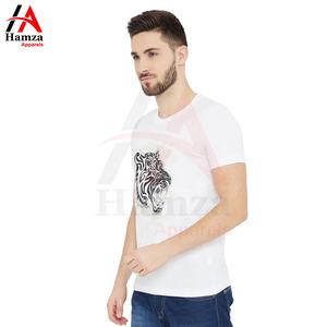 เสื้อยืดสำหรับผู้ชายเสื้อยืดคอกลมสำหรับผู้ชายลายพิมพ์หน้าจอสีขาวรูปสัตว์ - Product Image 2