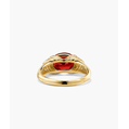Bague Opale Jaune Or Ancien Modèle avec Pierre Zircon Plaqué Or Rhodié, Bijou à Motif Numérique pour Mariages avec Monture Élégante - Product Image 4
