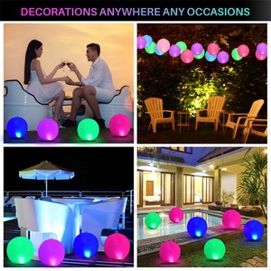 Ip68 Không Thấm Nước 14Inch RGB Năng Lượng Mặt Trời Đèn Nước Inflatable Nổi <span class=keywords><strong>LED</strong></span> Quả Bóng Ngoài Trời Giáng Sinh Trang Trí Cho Sân Hồ Bơi Vườn - Product Image 3