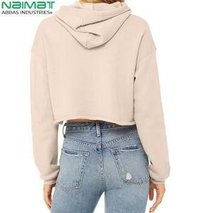 Offre Spéciale bas quantité minimale de commande sweat à capuche pour femme 2024 à manches longues tenue à la mode femmes haut court à capuche respirant femmes haut court à capuche 100% coton - Product Image 5