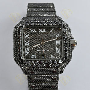 Top Quality Moissanite Studded Iced Out <b>Watch</b> <b>Black</b> Moissanite Diamond <b>Watch</b> for Unisex Available at Wholesale Price - Product Image 4
