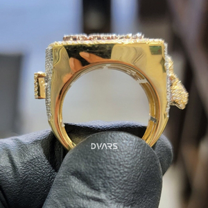 Anillo de Campeón de Hip Hop Personalizable, Hecho a Mano, Plata 925, Moissanita VVS, Chapado en Oro Rosa, Anillo de Boda para Rapero, Letra Personalizada para Hombre - Product Image 5