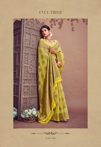 ที่นิยมมากที่สุดสูงตามความต้องการนุ่ม Banarasi Pondura ผ้าไหมสารีที่อุดมไปด้วย Pallu ผู้หญิงแฟชั่นขายส่งโรงงานผู้ผลิต - Product Image 6