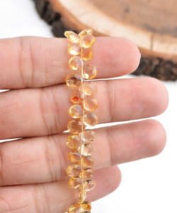 สร้อยคอพลอยซิทรินทรงอัลมอนด์เจียระไนธรรมชาติ, พลอยสำหรับทำเครื่องประดับชั้นดี - Product Image 4