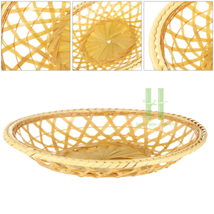 Cesta de almacenamiento tejida de bambú natural con forma rectangular para cocina, comedor y sala de estar, embalaje OEM para uso de alimentos de Vietnam - Product Image 2