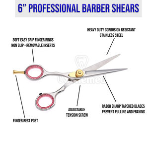 Ciseaux à cheveux professionnels en acier inoxydable avec pointe de lame tranchante antidérapante pour des coupes de cheveux sûres en salon et à la maison - Product Image 6