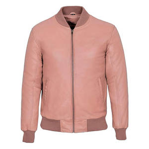 Chaqueta Bomber de Cuero, Elegante, Cálida, Cómoda para Uso Diario, Chaqueta Bomber de Cuero Moderna y Suave para Moda Diaria - Product Image 1