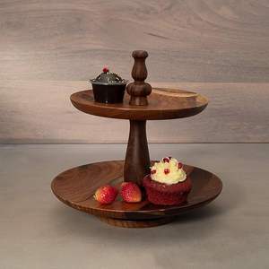 แท่นวางเค้กทรงกลม2ชั้นถาดโชว์เค้กสำหรับงานแต่งงานและวันเกิด - Product Image 1