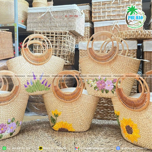 Producto de Venta caliente abrazar la naturaleza con una bolsa de cesta de jacinto de agua de playa Vintage con alta calidad - Product Image 6