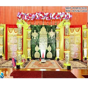 Mandap sculpté doré pour mariage sud-indien, Mandapam Kalyana spécial pour lieu de mariage sud-indien, décoration de Mandap doré en Australie - Product Image 1