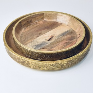 Tazón de bandeja para servir postres de Chocolate de Metal de madera de estilo árabe 100% seguro para alimentos nuevo diseño para Diwali disponible precio al por mayor - Product Image 6