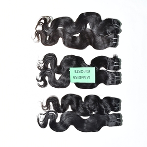 Venta al por mayor de paquetes de proveedor natural en bruto tejido de ondas corporales virgen cutícula alineada fabricación india extensiones de cabello humano templo - Product Image 1
