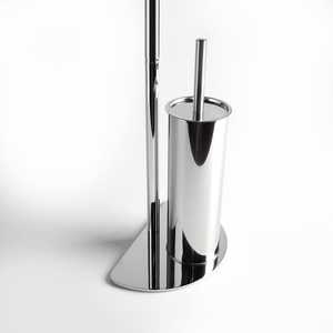 Chrome-Plated Half-Moon Base <b>Toilet</b> <b>Roll</b> <b>Holder</b> and Brush <b>Stand</b> Bath & <b>Toilet</b> Supplies - Product Image 2