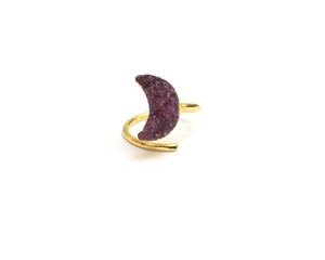 Bague ajustable plaquée or multi-druzy naturelle, cadeau de Noël, cadeau de Nouvel An pour mari, cadeau pour mère - Product Image 3