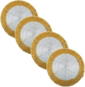 Handcrafted <b>Round</b> Glass Beaded Coaster <b>Set</b> <b>for</b> <b>Dining</b> <b>Tables</b> Weddings Christmas & Family Gatherings Perfect Party Decor - Product Image 6