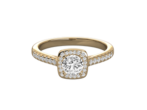 แหวนหมั้นคลาสสิกสำหรับผู้หญิง ประดับเพชรทรงเรเดียนท์คัต ผลิตในห้องปฏิบัติการ ชุบทอง 14K สี E ได้รับการรับรองจาก IGI ผลิตในอินเดีย - Product Image 6