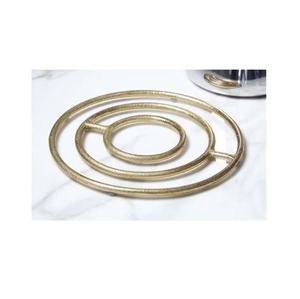 <b>Gold</b> Plated Metal Trivets Offer Exceptional Stability Preventing Cookware Slipping/Wobbling Heat Resistant Eco-Friendly - Product Image 1