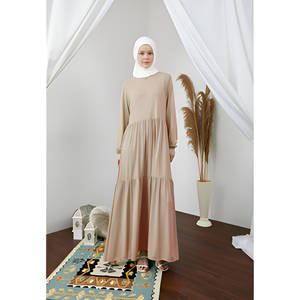 Ropa étnica Qanita de moda para mujer, vestido musulmán de manga larga de alta calidad, Material de poliéster suave cómodo y transpirable - Product Image 2