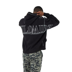 Sweat à capuche à manches longues en molleton de coton 100% pour hommes, motif solide avec poches kangourou pour l'hiver - Product Image 4