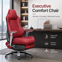 Fauteuil de bureau exécutif moderne à dossier haut inclinable avec repose-pieds électrique, en cuir PU et coque en fibre de carbone, OEM ODM, pour écoles et hôpitaux